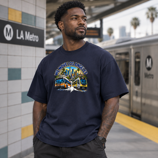 We Move Los Angeles tee lifestyle mockup