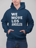 NAVY BLUE CUSTOM PRINT WE MOVE PULLOVER HOODIE